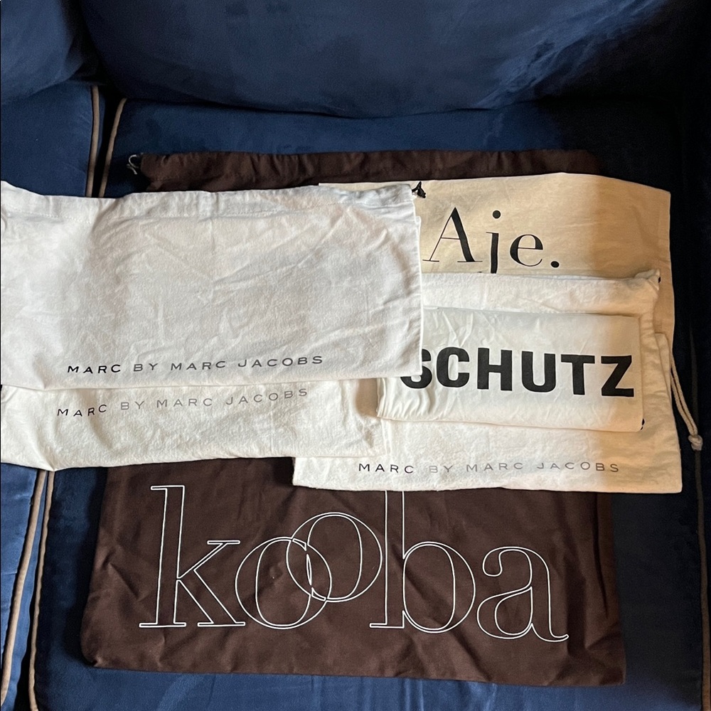 Lot of 6 dust bags including kooba Brown dust bag and 3 marc by marc jacobs.